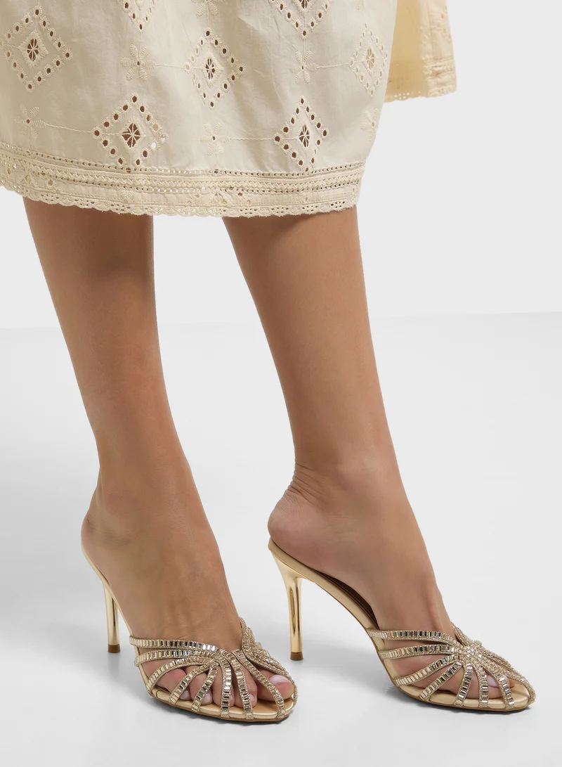 ايلا ليمتد اديشن Embellished Mule Heel Sandal