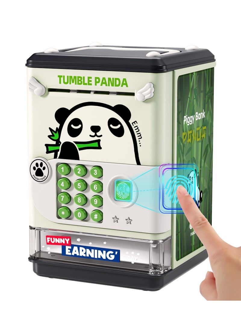 KASTWAVE Piggy Bank Toy Electronic Mini ATM Savings Machine with Personal Password & Fingerprint Unlocking Simulation - Music Box with Songs for Kids, Boys and Girls Age 3-8 Years (Panda) - Image 1