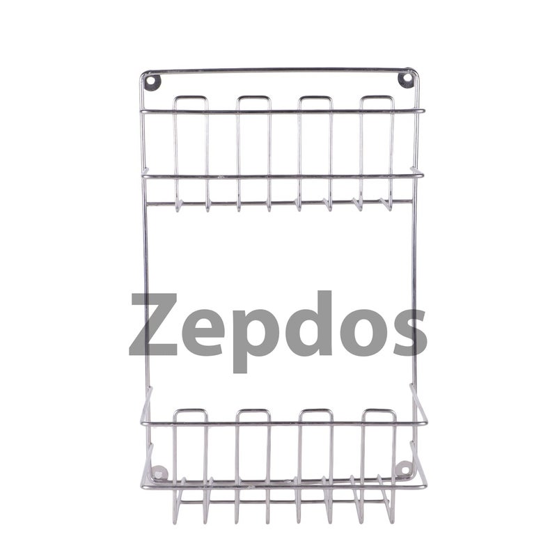 Zepdos Stainless Steel Wall Mounted Bathoom Rack and Detergent Rack, 2 Tier Bathroom Rack Wall Mount Bathroom Shelf and Rack - Image 4