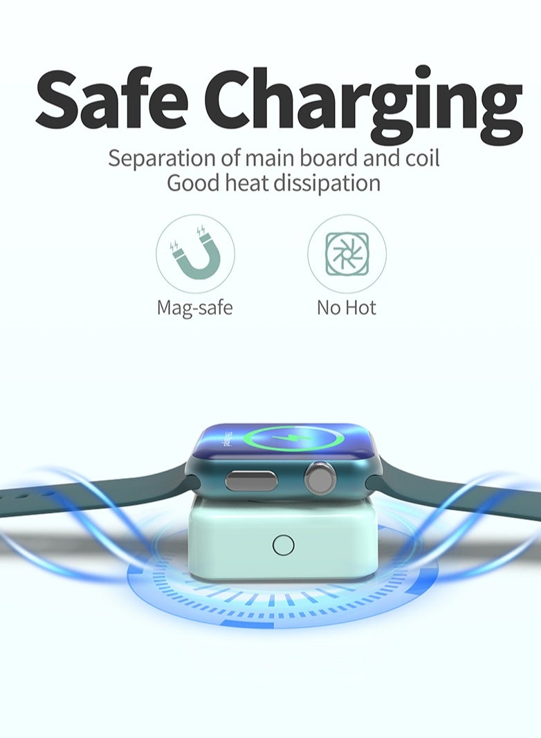 Manopola Portable Charger for Apple Watch Battery Pack with Fast Charging for iWatch,Compact 1200mAh Wireless Magnetic Power Bank with Keychain for Apple Watch Series9/8/7/6/5/4/3/2/SE/Ultra/Ultra2  - Image 3