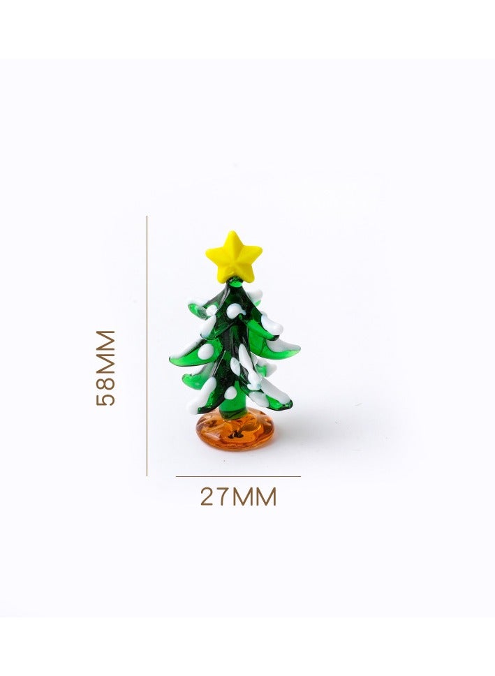 Christmas Glass Ornament Christmas Tree Santa Claus Creative Home Cartoon Mini Ornament  - Image 1