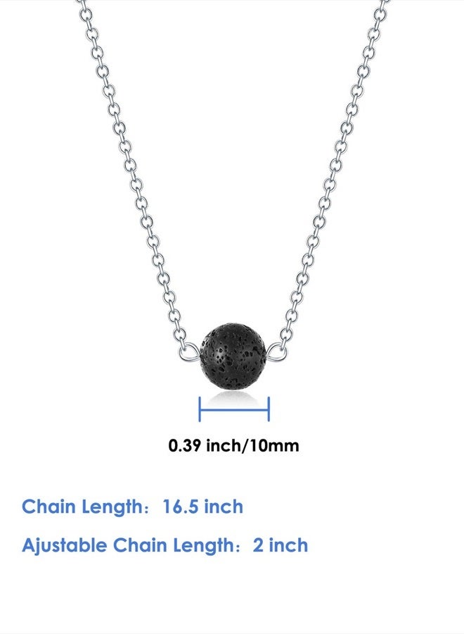 lenoup Lava Stone Bead Essential Oil Diffuser Necklace, Lava Ball Essential Pendant Aromatherapy Jewelry with 16.5 inches O Chain - Image 2