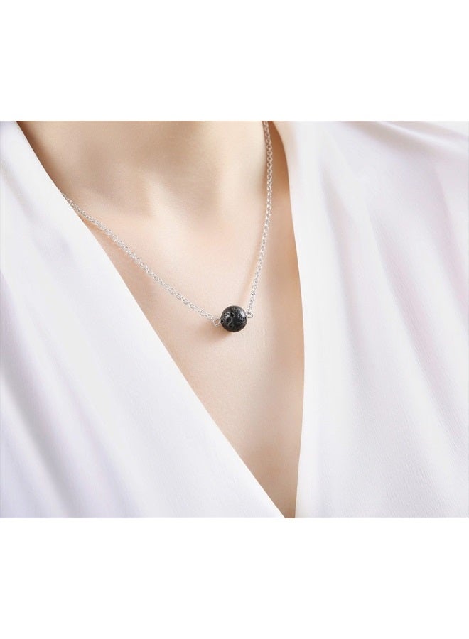lenoup Lava Stone Bead Essential Oil Diffuser Necklace, Lava Ball Essential Pendant Aromatherapy Jewelry with 16.5 inches O Chain - Image 5