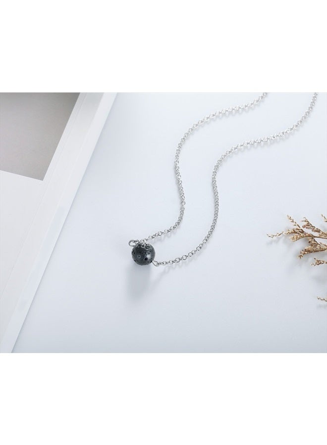 lenoup Lava Stone Bead Essential Oil Diffuser Necklace, Lava Ball Essential Pendant Aromatherapy Jewelry with 16.5 inches O Chain - Image 3