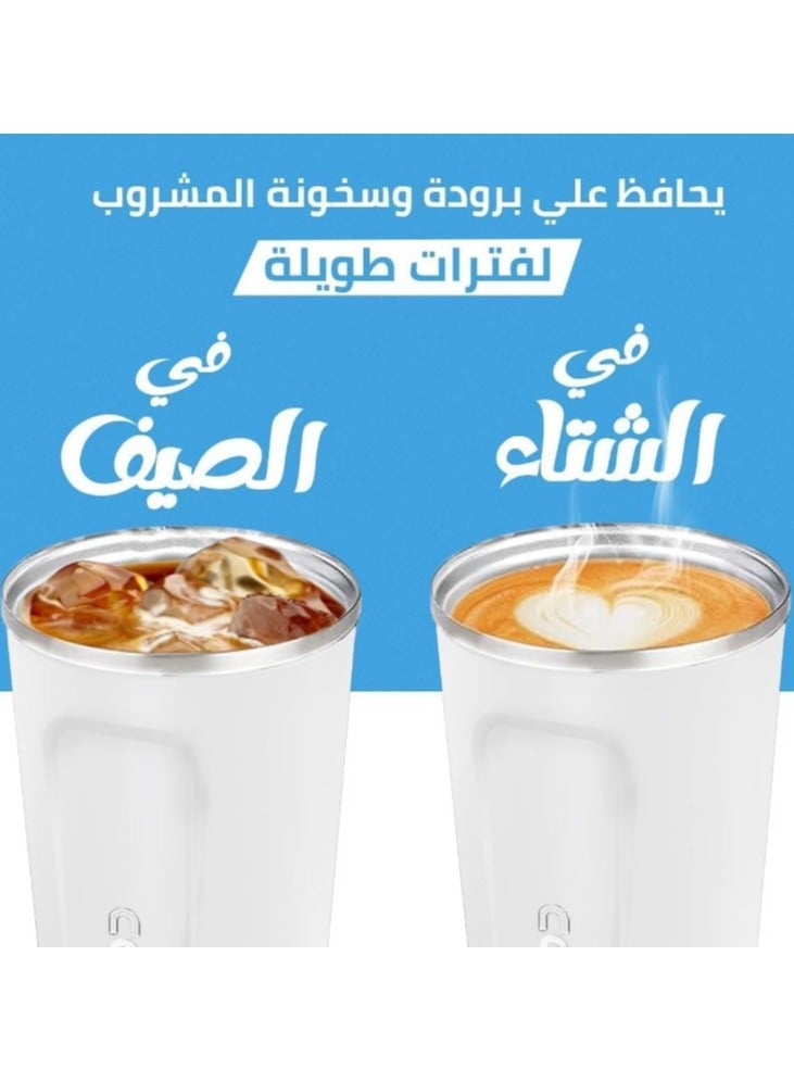 مج وترمس حراري أصلي بسعة 500 مل، زجاجة حرارية ، ترمس شاي وقهوة يحافظ على الحرارة معزول بتفريغ الهواء من الستانلس ستيل 304، مناسب للسفر والمشروبات الساخنة والباردة، ومثالي للأطفال والرضع. يتميز بتصميم مقاوم للتسرب ويعتبر هدية رائعة للاستخدام في الهواء الطلق، المكتب، المنزل، والرياضة مج قهوة و نسكافيه وكابتشينو وشاي - مج مناسب لمسند السيارة - مج كوفي- عازل بجدار مزدوج من الستانلس ستيل وغطاء قابل للطي للحفاظ على المشروبات باردة وساخنة - كوب حراري معزول بتفريغ الهواء من الستانلس ستيل بجدار مزدوج للشاي والقهوة والسفر مع غطاء قلاب للمشروبات الساخنة والباردة لمدة 6 ساعات - فلاسك حراري - Image 4