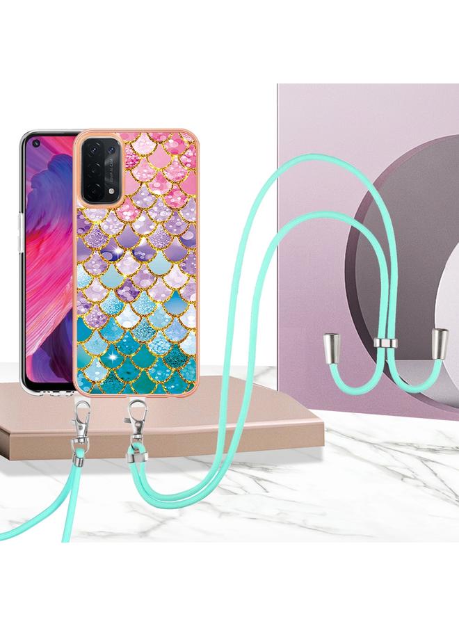 اس-توب جراب لهاتف OPPO A74 5G / A93 5G مطلي بالكهرباء IMD TPU مع حبل - Image 2