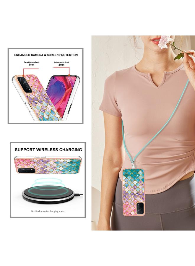 اس-توب جراب لهاتف OPPO A74 5G / A93 5G مطلي بالكهرباء IMD TPU مع حبل - Image 4