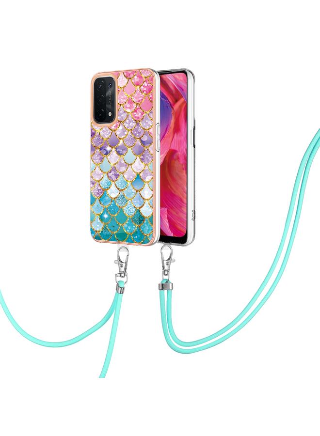 اس-توب جراب لهاتف OPPO A74 5G / A93 5G مطلي بالكهرباء IMD TPU مع حبل - Image 1