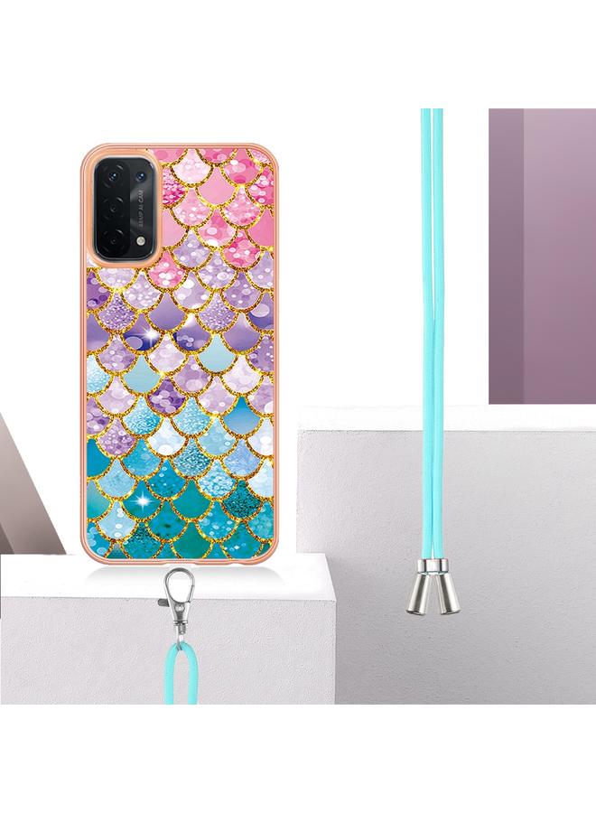 اس-توب جراب لهاتف OPPO A74 5G / A93 5G مطلي بالكهرباء IMD TPU مع حبل - Image 3