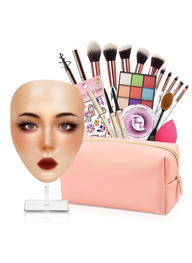 Makeup Mannequin Face, Makeup Practice Full Face, Silicone Makeup Practice Face Board With Makeup Kit & Face Gems & Makeup Brushes, For Beginners And Professionals To Practice Makeup Or Girl'S Gift - pzsku/Z883BE2752088B2807787Z/45/_/1730894517/7cdb1e74-ef43-4cf0-8702-b3f2030ea56f