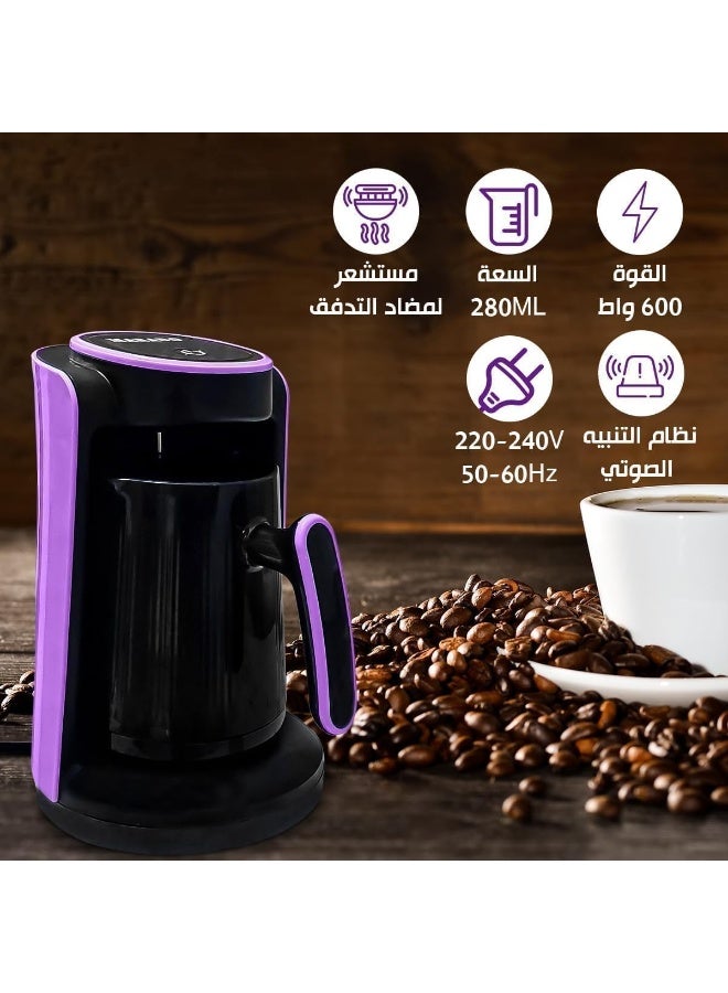Turkish Coffee Maker Electric Coffee Machine 600W with 280ml Capacity Anti Overflow Sensor and Safety System for 4 Cups MA 1688 - Image 4