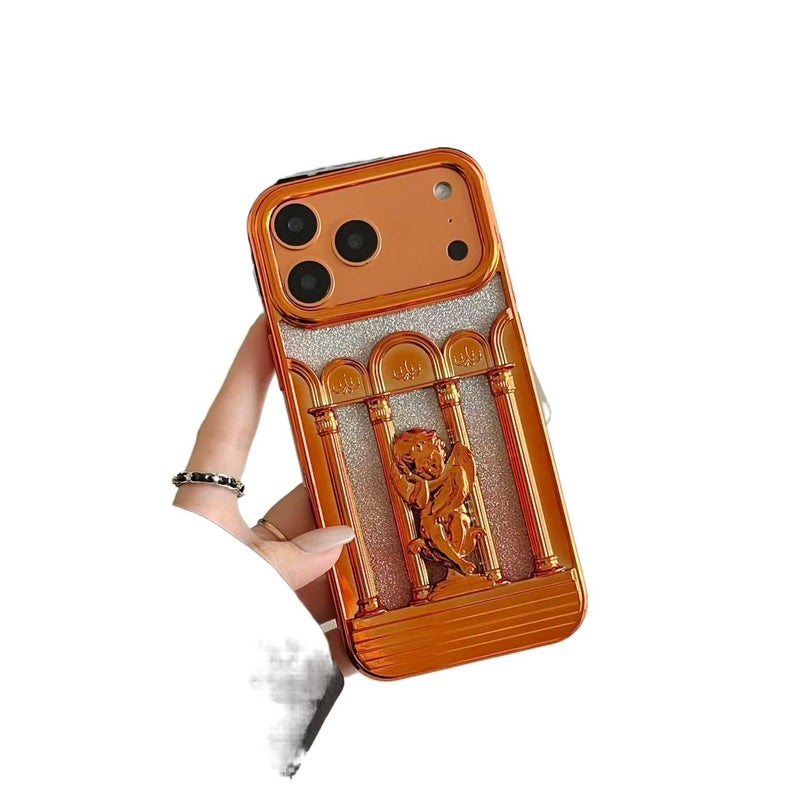 iPhone 15 Pro Case Silicone Scratch Resistant for iPhone 15 15 Plus 15 Pro 15 Pro Max with Embossed Roman Column Pattern and Heat Dissipation - Image 1