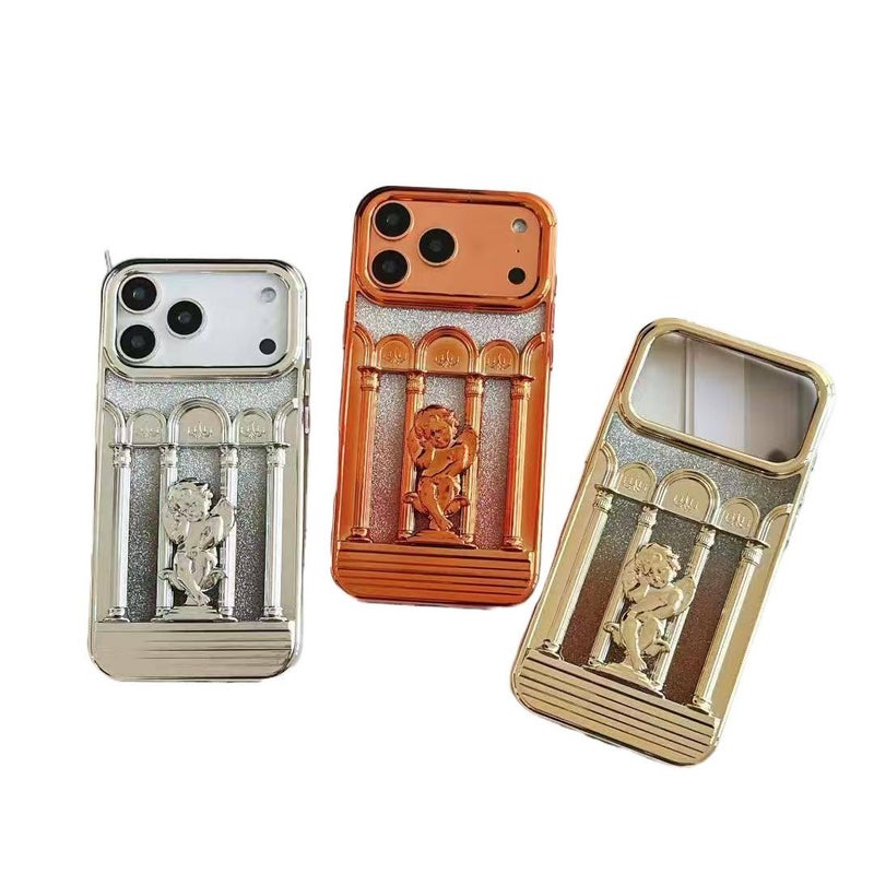 iPhone 15 Pro Case Silicone Scratch Resistant for iPhone 15 15 Plus 15 Pro 15 Pro Max with Embossed Roman Column Pattern and Heat Dissipation - Image 2
