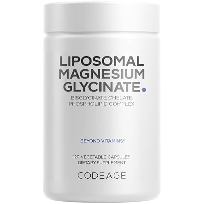 Codeage Liposomal Magnesium Glycinate Supplement - Magnesium Bisglycinate Pills - BioPerine Black Pepper - Liposomal Delivery - Non-GMO, Gluten-Free Mineral - 120 Capsules - Image 1