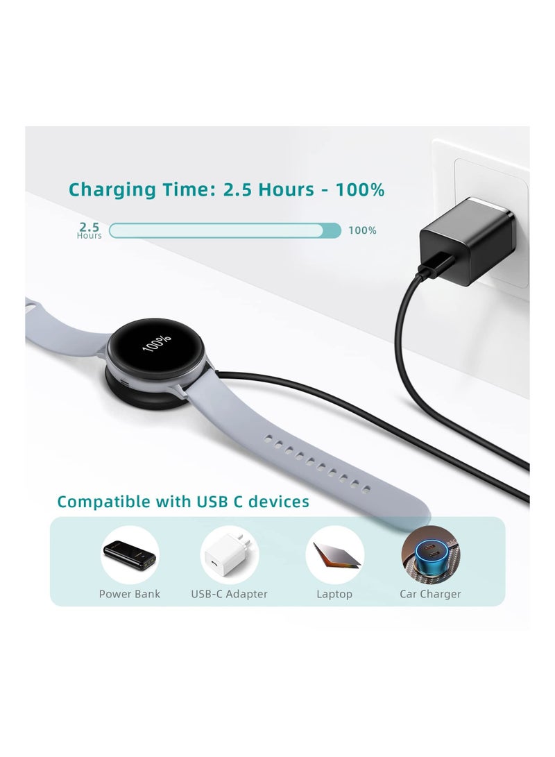 KASTWAVE شاحن ساعة USB C متوافق مع ساعة Samsung Galaxy Watch، قاعدة شحن مغناطيسية ذكية محمولة متوافقة مع Galaxy Watch 5 Pro/5/4/3، لساعة Galaxy Watch Active 2/ 1، النوع C 3.28 قدم/ 1 متر - Image 2