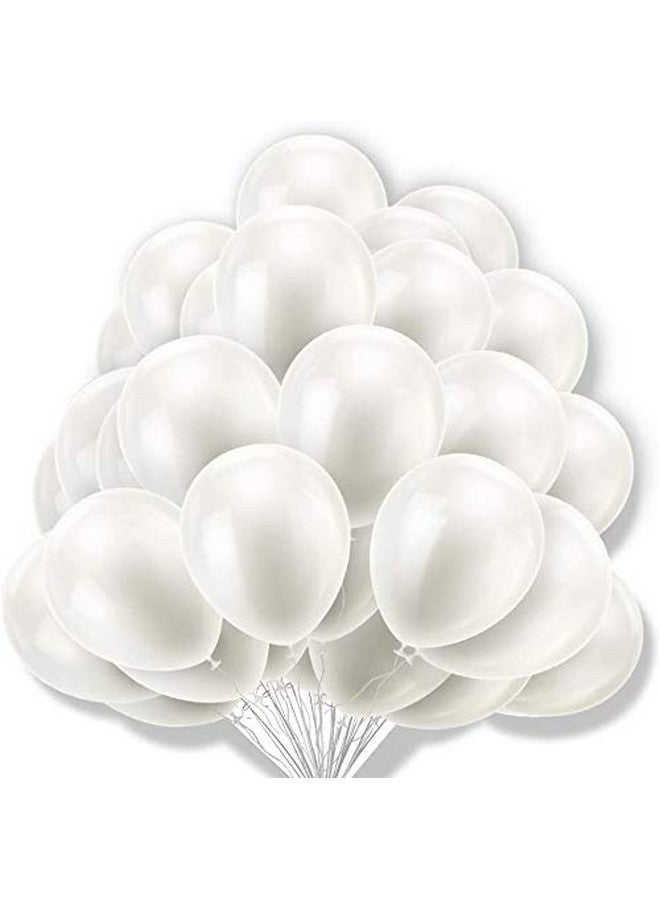 HEMITO Premium Latex Balloons Pack Of 50 White Balloons for Decoration (White, Pack Of 50) - Image 1