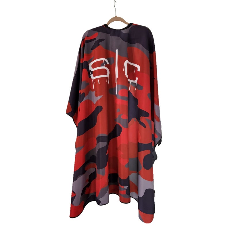 Stylecraft Professional Barber Water Resistant Hair Cutting Cape One Size (Red Camo)â€¦ - Image 2