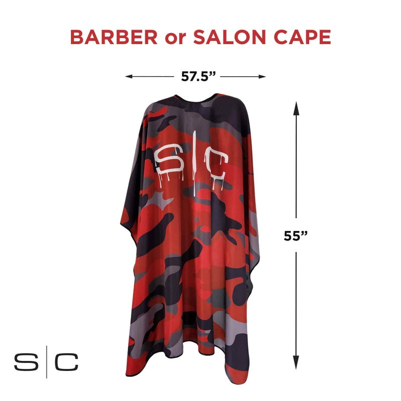 Stylecraft Professional Barber Water Resistant Hair Cutting Cape One Size (Red Camo)â€¦ - Image 4