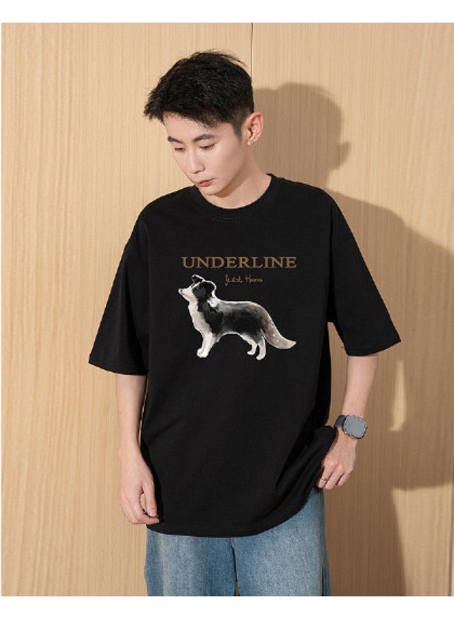 TonLion 2025 Summer Men's Short Sleeve T-shirt With Dachshund Print, Round Neck Casual Tee For Men, Versatile Basic T-shirt - Image 1
