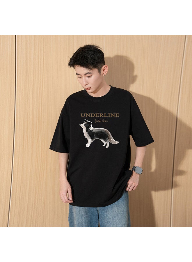 TonLion 2025 Summer Men's Short Sleeve T-shirt With Dachshund Print, Round Neck Casual Tee For Men, Versatile Basic T-shirt - Image 2