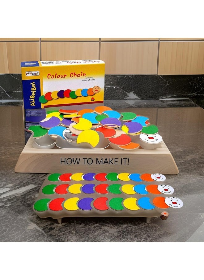 Salvus App SOLUTIONS Salvus App SOLUTIONS Wooden Color Chain Sorting Snail Toy, Learn Colors and Numbers (Multicolour)  - Image 3