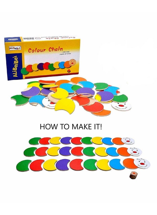 Salvus App SOLUTIONS Salvus App SOLUTIONS Wooden Color Chain Sorting Snail Toy, Learn Colors and Numbers (Multicolour)  - Image 2