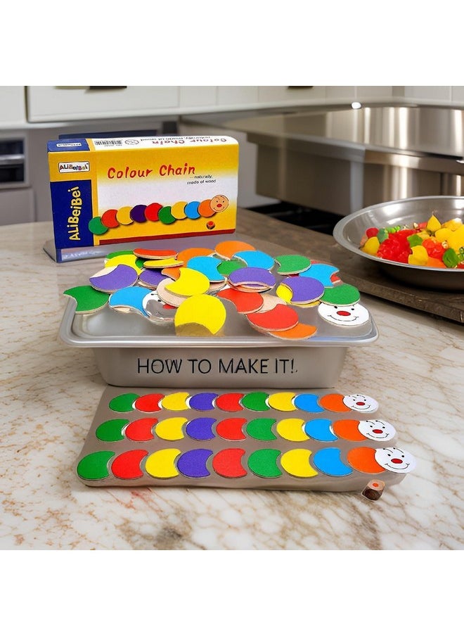 Salvus App SOLUTIONS Salvus App SOLUTIONS Wooden Color Chain Sorting Snail Toy, Learn Colors and Numbers (Multicolour)  - Image 5