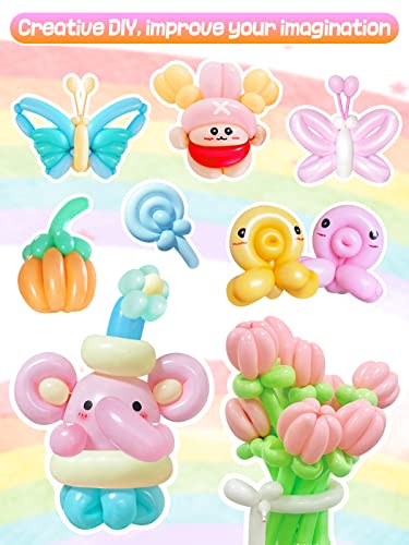 Apipi 100 Pcs 260Q Balloons Kit with Pump Kids Premium Latex Twisting Long Balloons to Make Animals Flowers Pastel Color Party Balloons for Boys Girls Christmas Birthday Gifts Clowns Wedding Decoration - Image 5