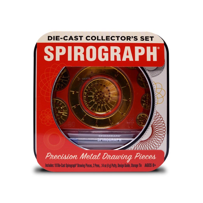 Spirograph DieCast Collectors Set  Special Edition Arts and Crafts Kids Toys Art Supplies Craft Supplies Drawing Kit Spiral Art Metal Gear Design Kit Pens Design Sheet Included Ages 8 - Image 2