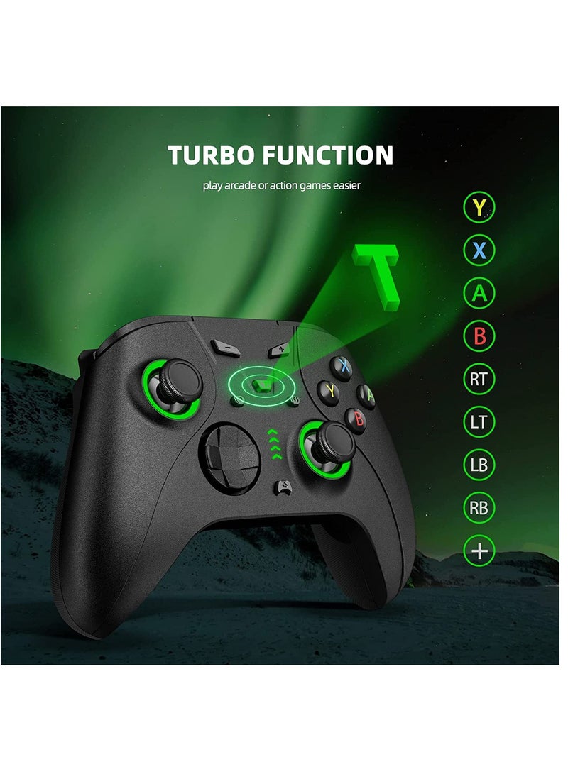 KASTWAVE Switch Pro Controller for Nintendo Switch/Switch Lite/OLED, Wireless Switch Controller with Programmable Buttons, Dual Vibration, Turbo, Green LED Light and Wake up Function, Headphone Jack - Image 5