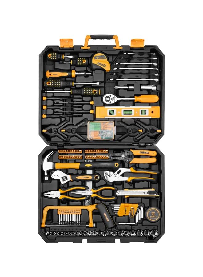 IAF Piece Socket Wrench Auto Repair Tool Combination Package Mixed Tool Set Hand Tool Kit with Plastic Toolbox Storage Case - Image 1