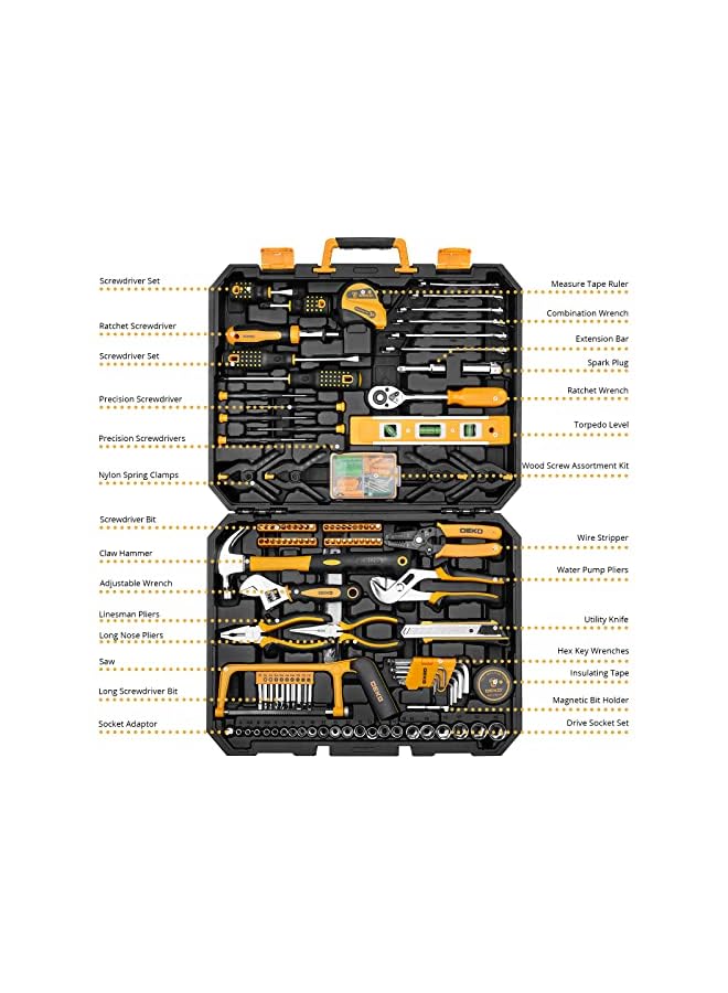 IAF Piece Socket Wrench Auto Repair Tool Combination Package Mixed Tool Set Hand Tool Kit with Plastic Toolbox Storage Case - Image 3
