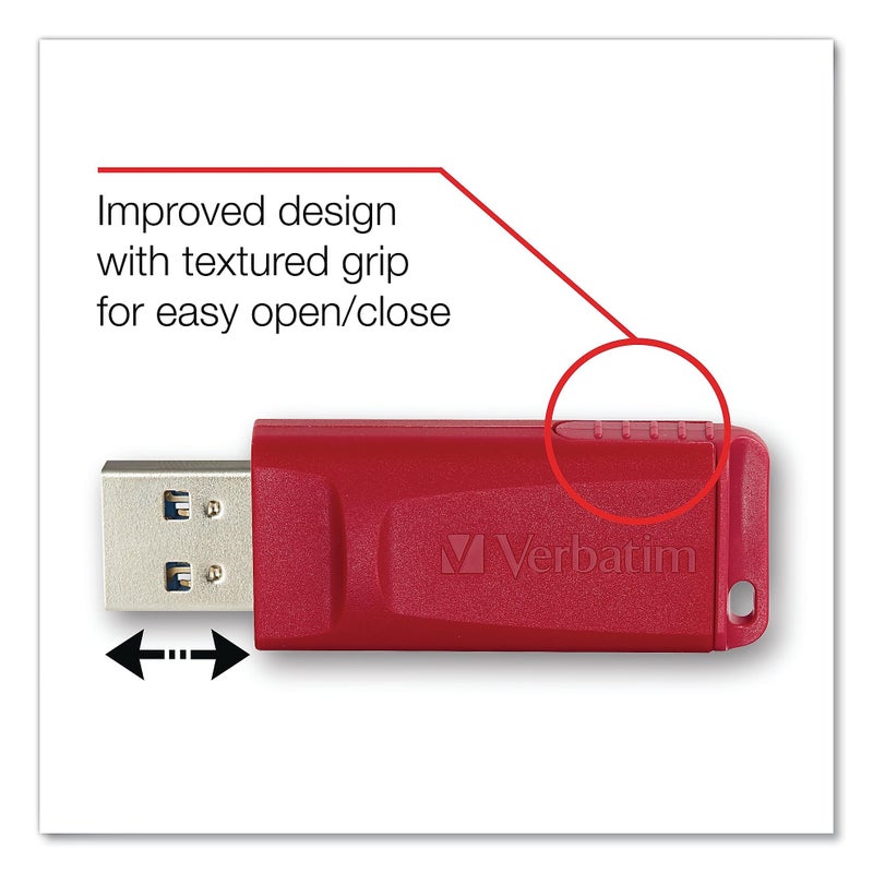 Verbatim 32GB Store 'n' Go USB Flash Drive - PC / Mac Compatible - 3pk - Red, Blue, Green - Image 2