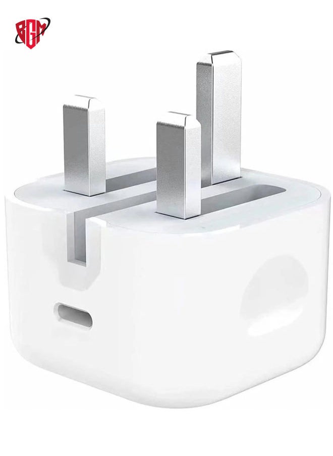 BGM - Type C Fast Charger PD 20W Power Adapter for iPhone 13 12 11 14 Series Plug PD Power Adapter Wall Plug Compatible with iPhone 14 13 13pro 12 Pro Max 12 Mini SE White - Image 1