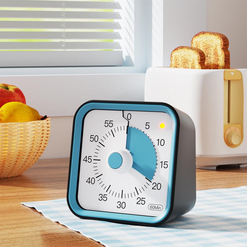 InfPokid Visual Timer for Kids with Pause Function, 60 Minute Countdown Timer for Kids Desk Study, Teaching, Kitchen Cooking, Office Meetings, Time Management for ADHD (Black) - Image 2