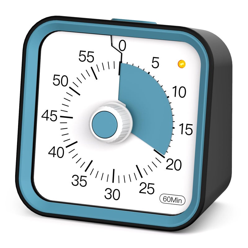 InfPokid Visual Timer for Kids with Pause Function, 60 Minute Countdown Timer for Kids Desk Study, Teaching, Kitchen Cooking, Office Meetings, Time Management for ADHD (Black) - Image 1