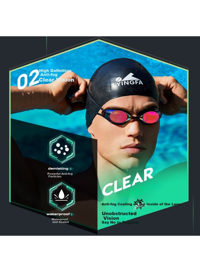 Yingfa Swimming Goggles Men Women Hd Anti-fog Waterproof Professional Small Frame Double Lens With Colorful Coating Eye Protection Swim Goggles - Image 4