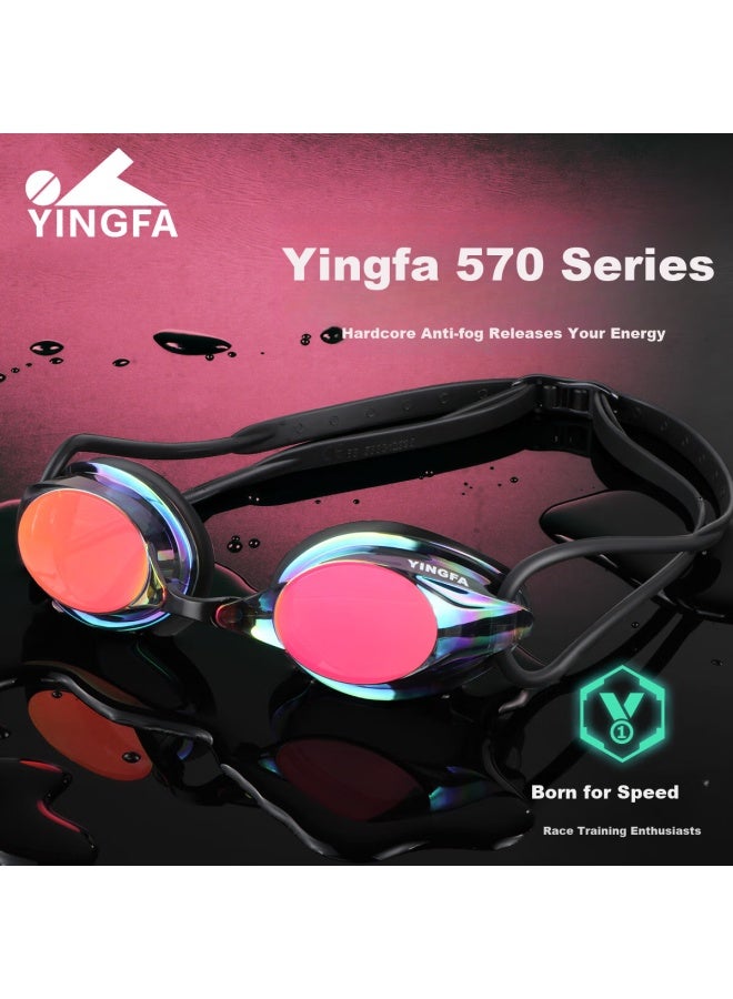 Yingfa Swimming Goggles Men Women Hd Anti-fog Waterproof Professional Small Frame Double Lens With Colorful Coating Eye Protection Swim Goggles - Image 1