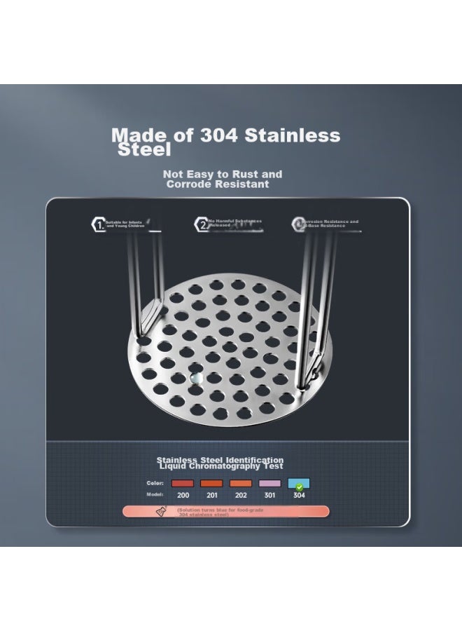 COOKER KING Chuidahuang Potato Masher, Full 304 Stainless Steel, Baby Food Tool, Grinder, Mashing Device - Image 3