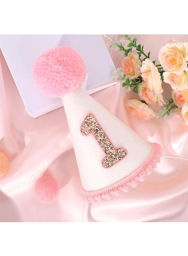 اتش واي قبعة عيد الميلاد الأول للبنات والأولاد، قبعة عيد ميلاد بوهيمية، تاج عيد ميلاد يدوي الصنع، قبعة مخروطية للزينة - Image 4