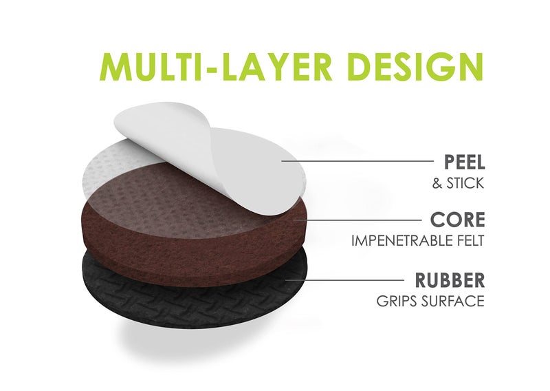 Slipstick GorillaPads Non Slip Furniture Pads/Gripper Floor Protectors (Set of 8) 2 Inch Round Self Adhesive Rubber Stoppers for Furniture Legs, CB151 - Image 2