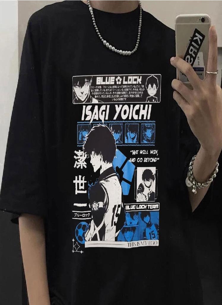 Eckek - Japanese Anime Blue Lock Men/Women T-shirts Funny Isagi Yoichi Graphic Short Sleeve Oversized Unisex T-shirt Harajuku Streetwear T Shirt - Image 1