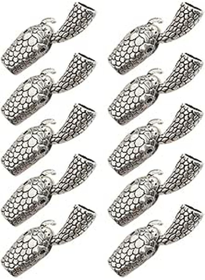 10 Pairs Silver Snake Head Toggle Clasps For Jewelry Making Necklace Bracelet - Image 1
