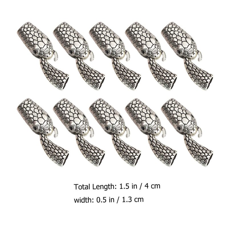 10 Pairs Silver Snake Head Toggle Clasps For Jewelry Making Necklace Bracelet - Image 3