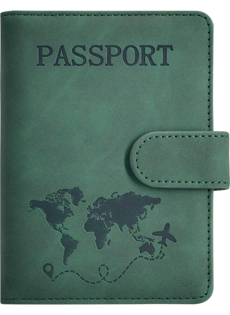 Beauenty Passport Holder for Travel Essentials, Passport Wallet Cover Case for Travel Must Haves Accessories,Passport Book Holders for Women and Men Green  - Image 1