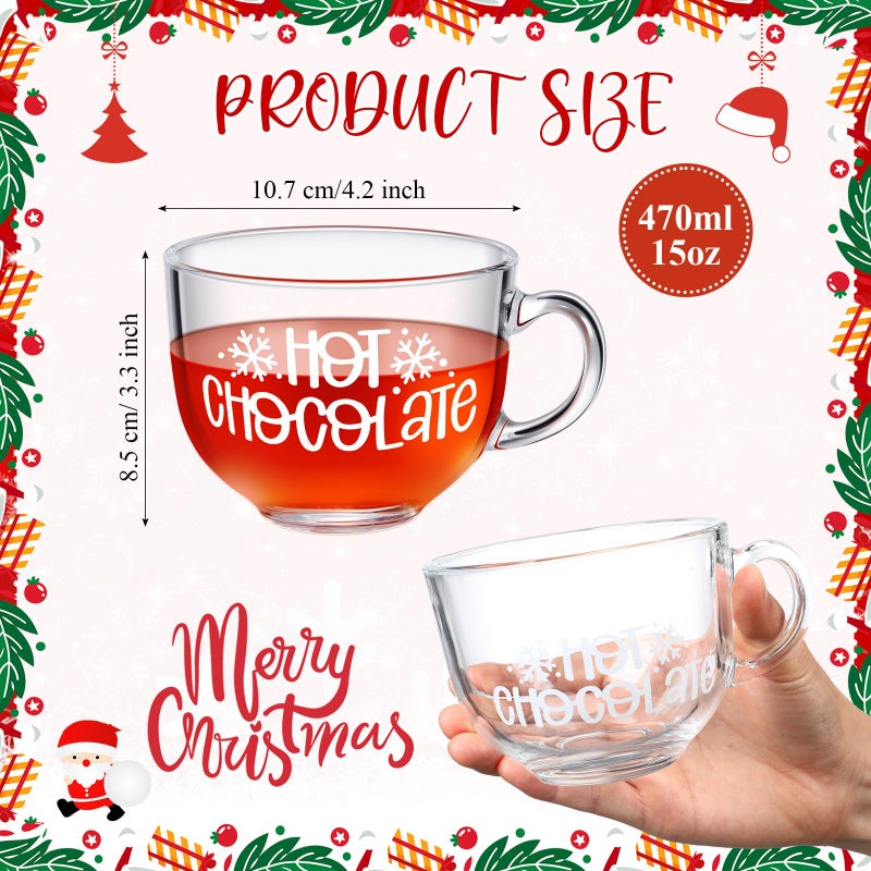 Sliner 6 Pcs Valentines Day Candy Heart Glass Coffee Mugs with Handle, 16 oz Clear Love Conversation Coffee Mugs Irish Glasses Cups for Valentine Gifts Beverages Latte Hot Chocolate(Conversation) - Image 3