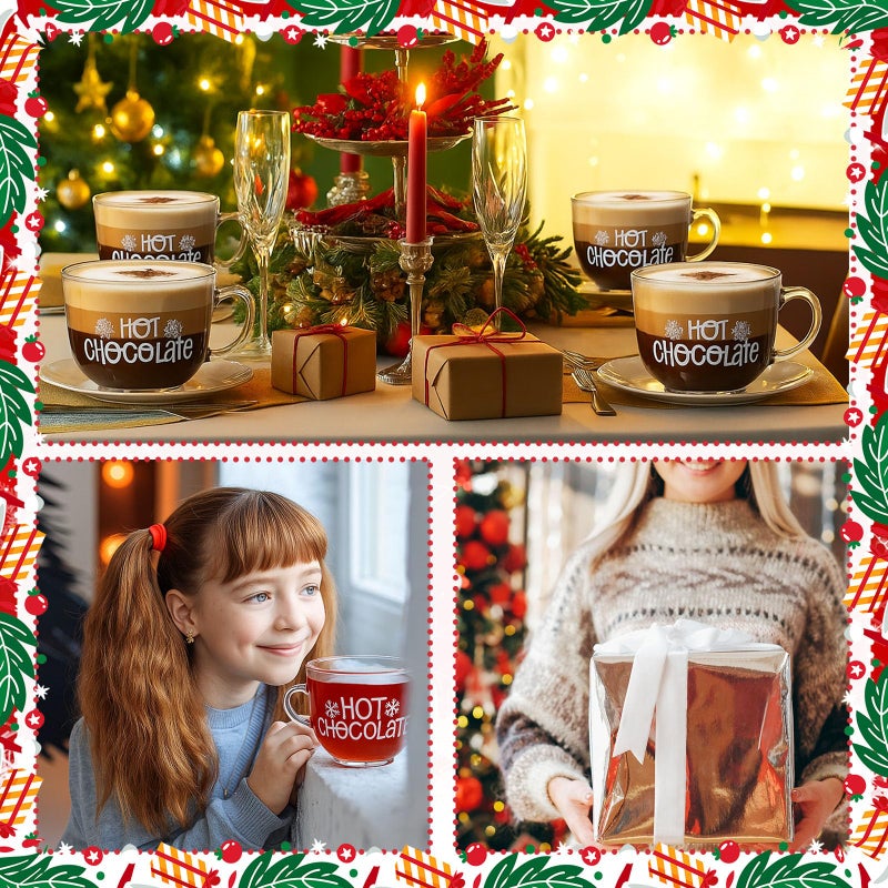 Sliner 6 Pcs Valentines Day Candy Heart Glass Coffee Mugs with Handle, 16 oz Clear Love Conversation Coffee Mugs Irish Glasses Cups for Valentine Gifts Beverages Latte Hot Chocolate(Conversation) - Image 5