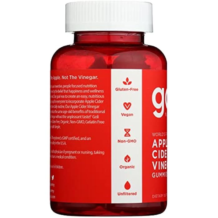 Goli Nutrition World's First Apple Cider Vinegar Gummies 60 Count, 60 Count - Image 4