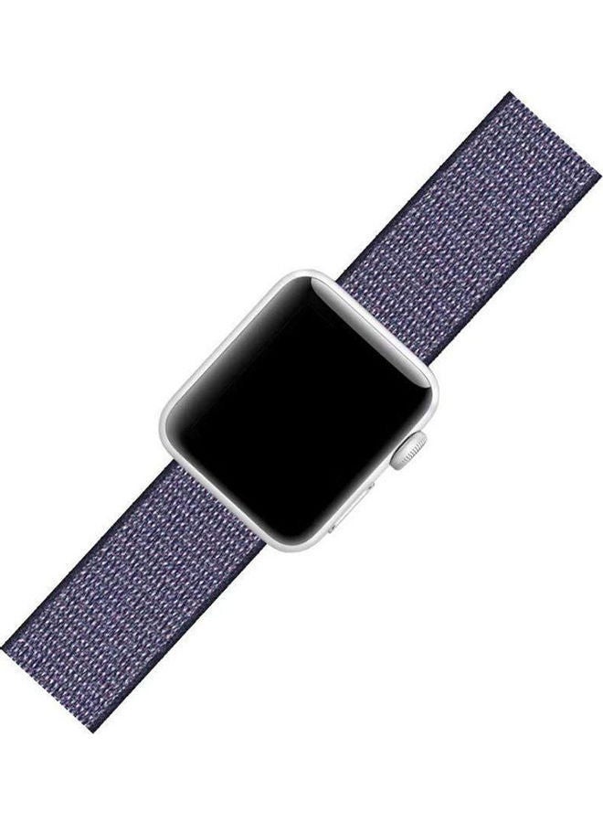 NIBEMINENT Woven Nylon Apple Watch Sport Loop Band Royal Blue - Image 2