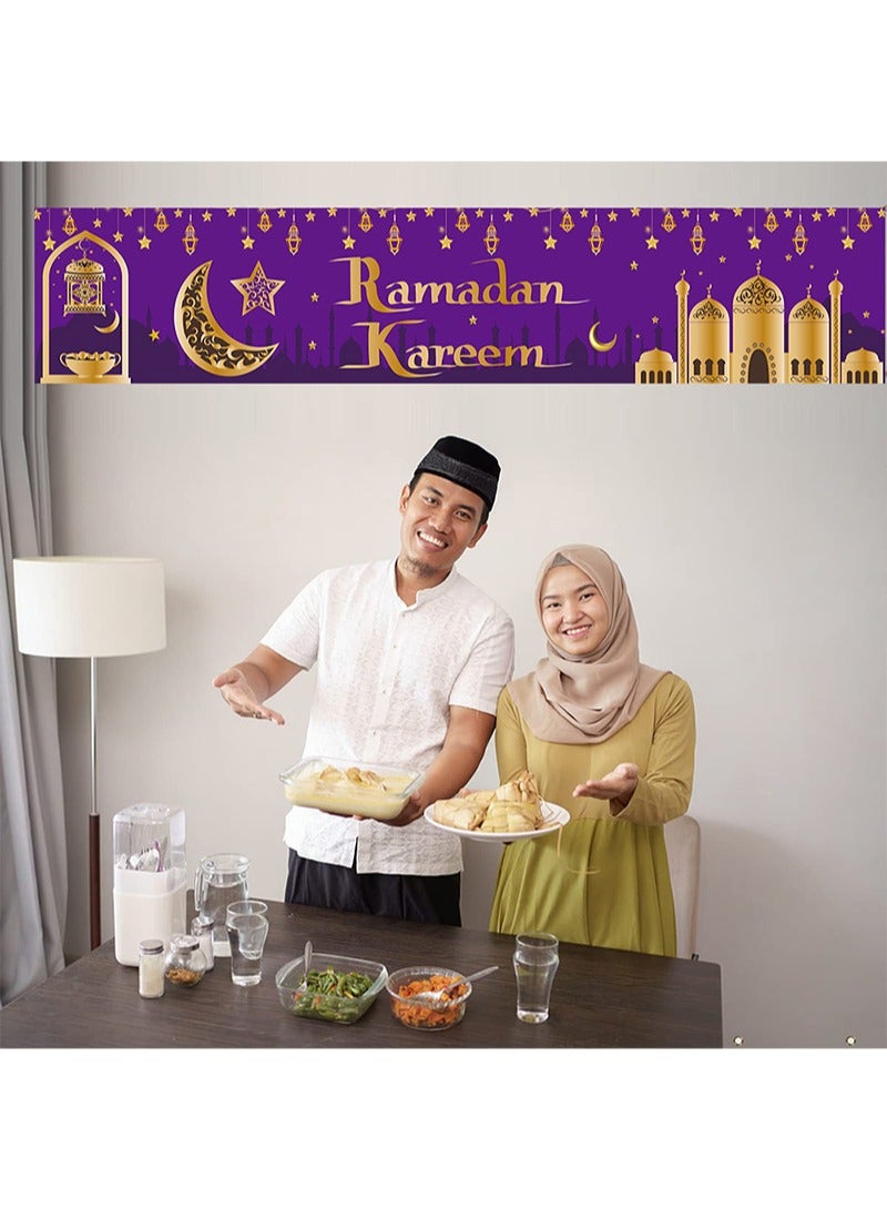 Aikanbo Ramadan Kareem Front Yard Banner - 210cmx 40cm/82.7inx 15.7in | Ramadan Kareem Yard Banner for Ramadan Decoration | Ramadan Eid Decoration | Ramadan Yard Signs - Image 4